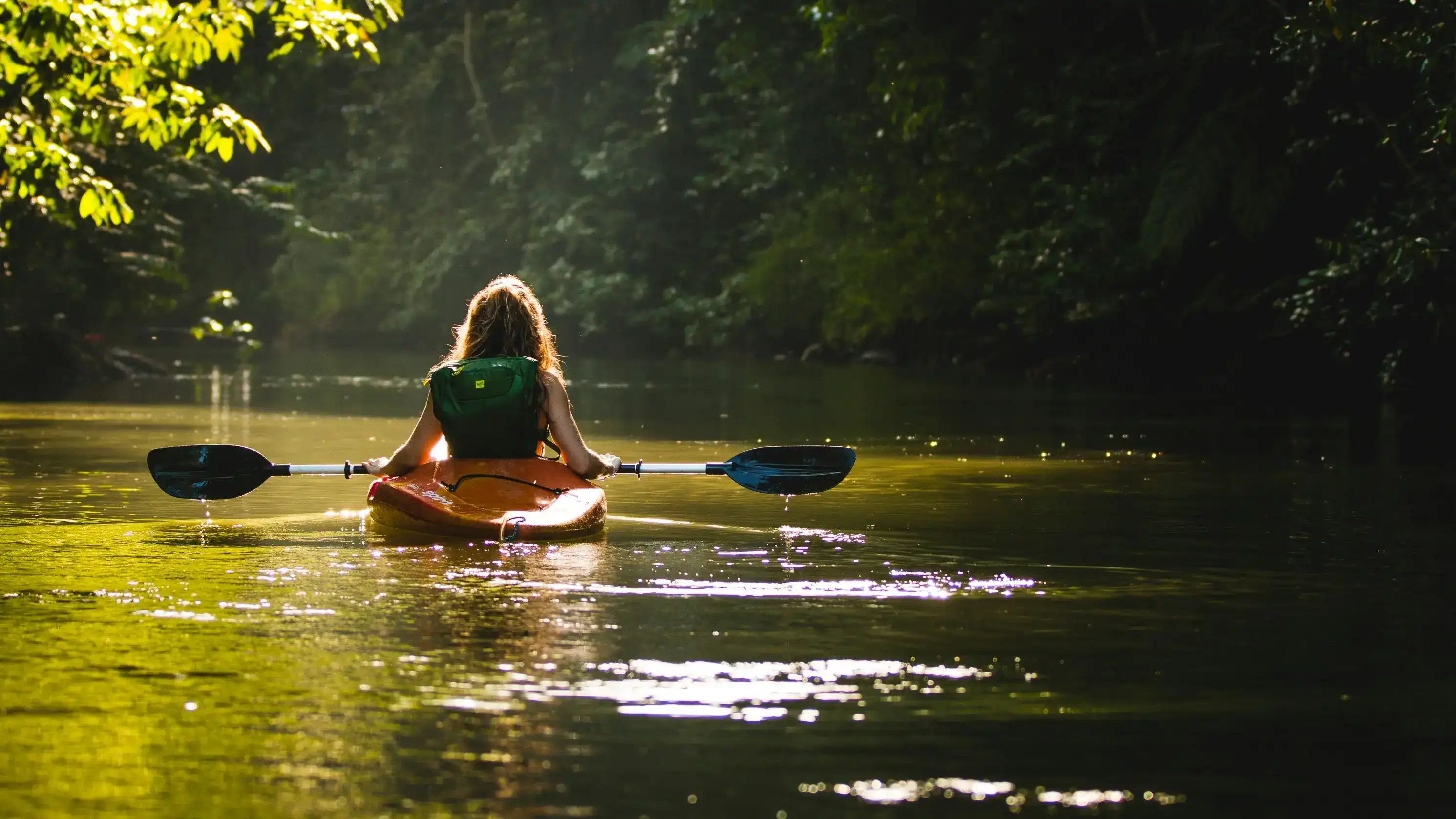 Woman kayaking